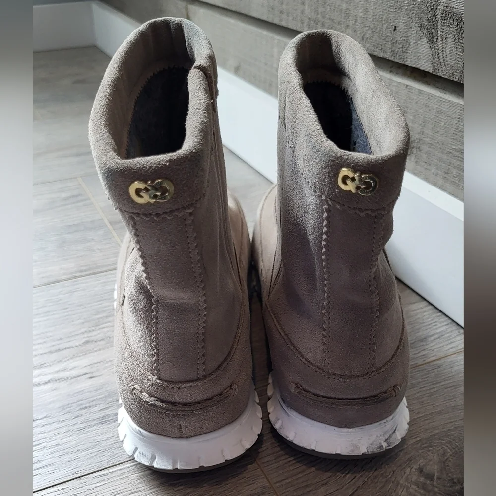 Cole Haan Beige Suede ZERØGRAND Pull-on Waterproof Boots